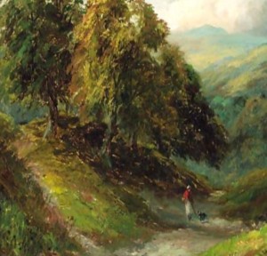 TQW TurnerA-Figure-On-A-Wooded-Valley-Path